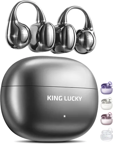 Vista 16 de King Lucky Auriculares de clip Gen 3, auriculares inalámbricos Bluetooth 6.0 de oreja abierta con micrófono, ajuste seguro para orejas pequeñas