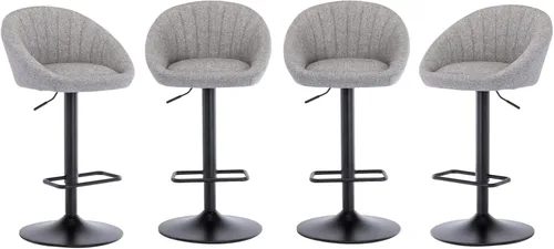 Vista 9 de EALSON Juego de 2 taburetes de bar giratorios ajustables, modernos taburetes de bar de altura de mostrador con respaldo bajo, cómodas sillas de bar