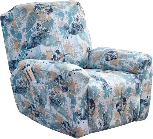 Vista 16 de Fundas elásticas para sillas reclinables, 4 piezas, estampado Lazyboy, funda de elastano suave para silla reclinable, protector de muebles