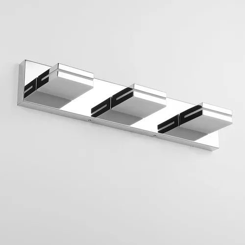 Vista 44 de SineRise - Moderna lámpara LED para tocador de baño (2 luces, 39.4 cm, regulable), iluminación de pared de baño moderna de acrílico cepillado sobre