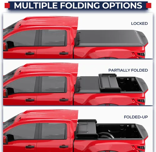 Vista 6 de MOSTPLUS Cubierta Tonneau plegable suave de 5 pies para caja de camioneta compatible con Nissan Frontier 2005-2025 2026 Fleetside/Suzuki Equator