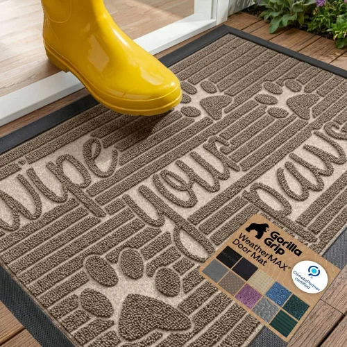 Vista 113 de Gorilla Grip - Tapete WeatherMax todo terreno 100% impermeable, caucho natural, resistente a manchas y decoloración, interior y exterior, fácil