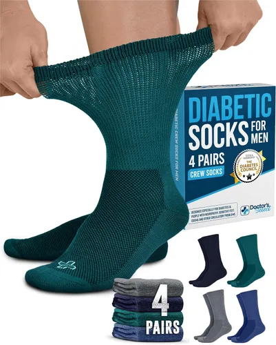 Vista 12 de Doctor's Select Men's Diabetic Socks for Men Size 13-15 - 4 Pairs