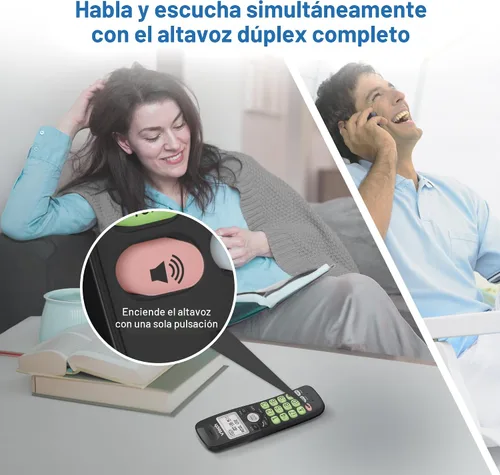 Vista 2 de VTech Teléfono Inalámbrico con DECT 6.0, Altavoz Dúplex Completo, Pantalla Iluminada, Teclado Retroiluminado, Identificador de Llamadas/Espera