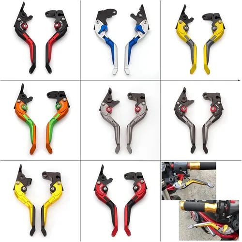 Vista 6 de Palancas de embrague de freno extensibles plegables CNC 3D Rhombus para Bajaj Dominar 400 2017-2018 Palanca de embrague de freno (color : A)
