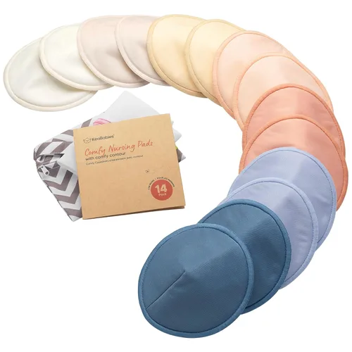 Vista 16 de Almohadillas de lactancia de viscosa de bambú orgánico, 8 almohadillas lavables para lactancia materna, bolsa de lavado, reutilizables