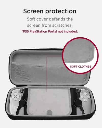 Vista 4 de Miimall Compatible with PlayStation Portal Travel Case, PS Portal Carrying Case PU + EVA Shockproof Anti Scratch Hard Travel Carrying Case Travel