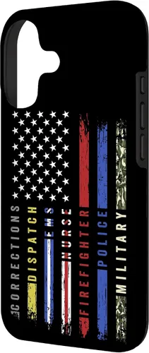 Vista 2 de First Responder Hero Flag Nurse EMS Police Fire Brigade - Carcasa militar para iPhone 17