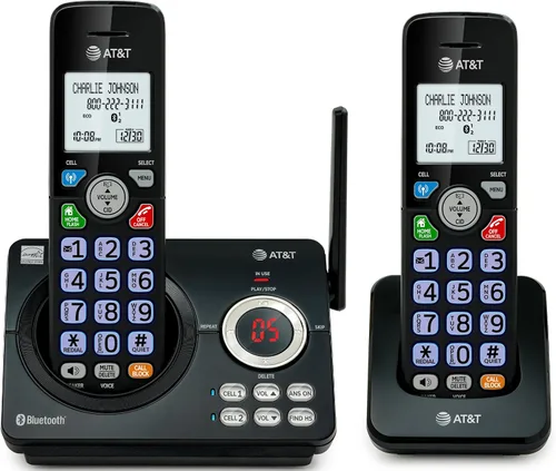 Vista 19 de AT&T Teléfono inalámbrico DECT 6.0 - Bloqueador de llamadas inteligente, Bluetooth conecta a la celda, anuncio de identificación de llamadas
