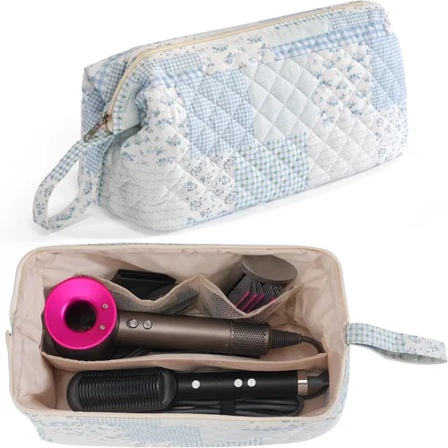 Vista 11 de Bolsa de viaje para herramientas para el cabello con divisor, organizador de herramientas para el cabello Dyson Airwrap y Shark FlexStyle, bolsa