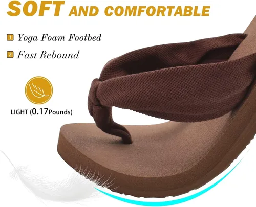 Vista 3 de KuaiLu Women's Yoga Foam Flip Flops with Arch Support Thong Sandals Non-Slip