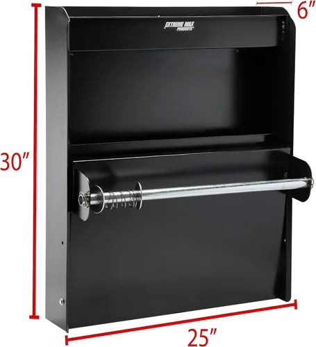 Vista 2 de Extreme Max 5001.6337 Gabinete de almacenamiento de aluminio para estación de trabajo con bandeja de trabajo abatible y organizador de toallas