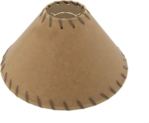Vista 2 de Papel pergamino Kraft cosido ajuste 10 pulgadas chimenea estilo lámpara sombra