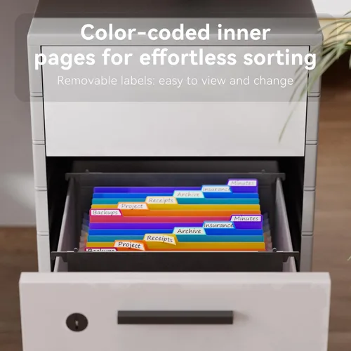 Vista 3 de ThinkTex Carpetas colgantes de plástico expandibles, 12 bolsillos de acordeón, gran capacidad para tamaño carta, organizador para archivador, ideal