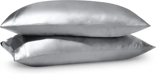 Vista 8 de Bare Home Fundas de almohada de satén para cabello y piel, paquete de 2 unidades estándar (20 x 26), fundas de almohada de lujo, cierre de sobre