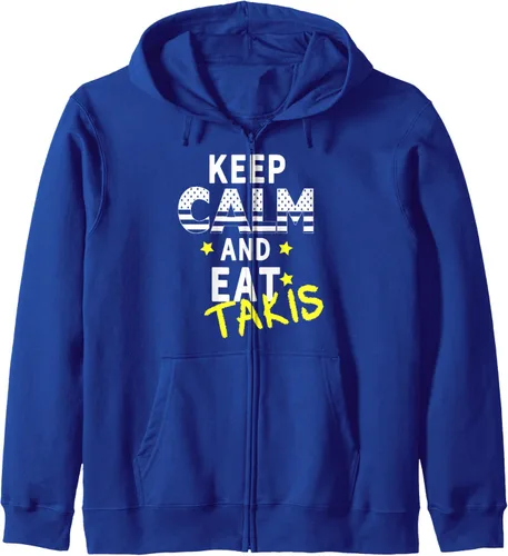 Vista 4 de Let's wear Keep Calm and iss Takis - Sudadera con capucha con cremallera, Negro