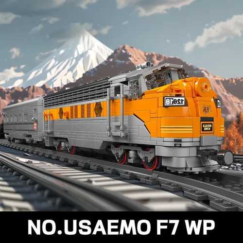 Vista 2 de Mould King 12018 Juego de Bloques de Construcción de Tren, Kits de Locomotora de Combustión Interna EMD F7 con Control Remoto/App, Modelo a Escala