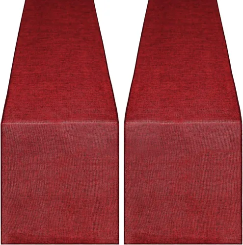 Vista 19 de Camino de mesa negro de 12 x 84 pulgadas de largo, tela de arpillera, camino de mesa de Halloween para bodas, fiestas, otoño, decoración de mesa