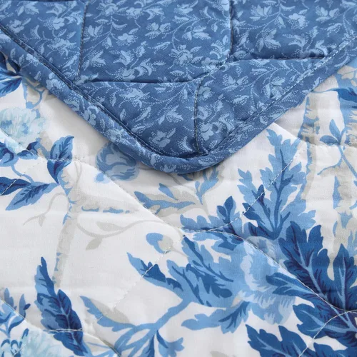 Vista 6 de Laura Ashley - Juego de edredón individual, ropa de cama reversible de algodón con funda a juego, decoración ligera del hogar para todas