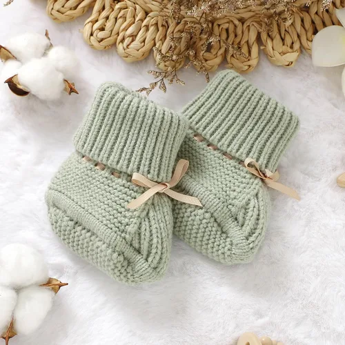 Vista 5 de mimixiong Botines para Bebé Recién Nacido Zapatos Calcetín Infantil Tejido a Mano Crochet para Niño y Niña Zapatos Cómodos