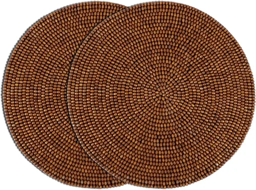 Vista 20 de Manteles individuales de 13 pulgadas con cuentas redondas para mesa de comedor - Manteles decorativos con cuentas de vidrio y respaldo de algodón