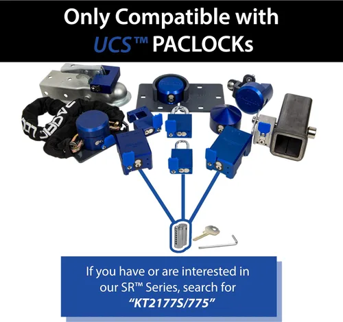 Vista 5 de PACLOCK 's UCS-9S/775 Kit combinado de cerrojo y disco, compre American Act obediente, cuerpo de acero inoxidable, cerrojo gris, cilindro de 6 pines