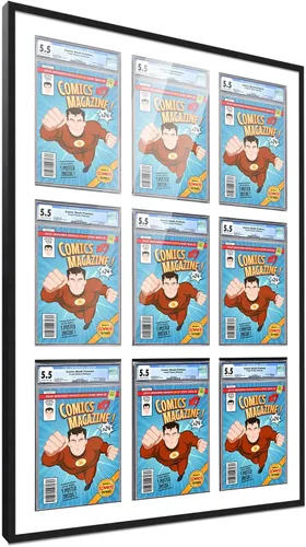 Vista 22 de Poster Palooza Marco de cómics con paspartú para 1 cómic de grado CGC, CBCS o PGX, marco de cómic de bronce para cómic de 8.125 x 13 pulgadas
