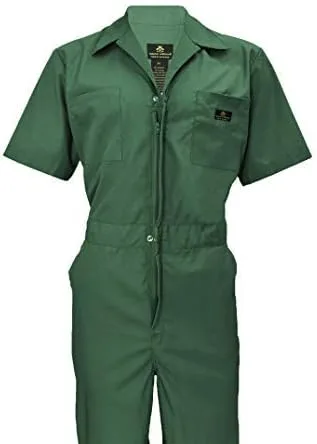 Vista 2 de Natural Uniforms Overol de manga corta con cremallera para hombre, resistente a las manchas y a las arrugas