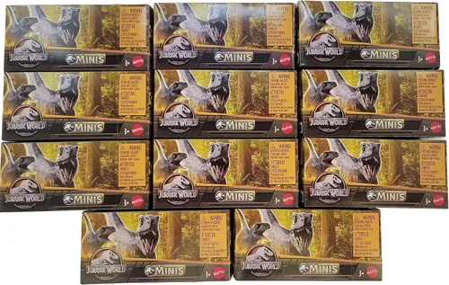 Vista 3 de Jurassic World Minis Dinosaurs GWP38-956D Lanzamiento Paquete Completo de 11 Dino Surprise Packs