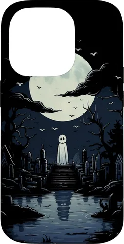 Vista 17 de iPhone 16 Ghost Halloween Cemetery Scary Creepy Case