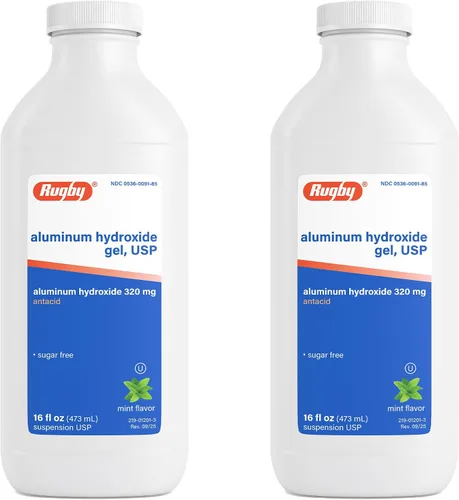 Vista 8 de Hidrogel de aluminio, USP 320mg/0.2 fl oz 16 oz por botella genérico para Amphojel Paquete de 6 en total 96 oz