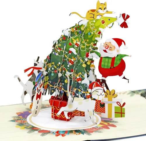 Vista 17 de CUTPOPUP - Tarjeta de felicitación con diseño de cardenal, Feliz Navidad, Navidad 3D, Año Nuevo, tarjeta de felicitación (cesta de cardenal)