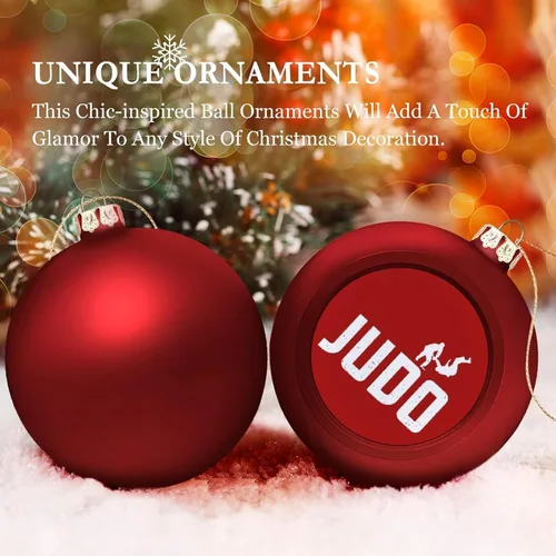 Vista 4 de Judo Design - Esfera de Navidad inastillable para árbol de Navidad, chimenea, decoración de fiesta, 1 unidad