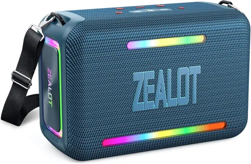 Vista 11 de ZEALOT Altavoz Bluetooth de 120 W RMS (pico de 150 W), altavoces inalámbricos portátiles IPX6, resistente al agua, altavoz de subwoofer Bluetooth