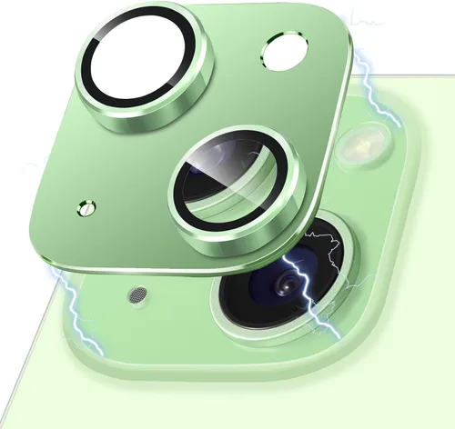 Vista 53 de Protector de Lente de Cámara para iPhone 14 / iPhone 14 Plus Película de Cubierta de Cámara de Metal, Vidrio Templado 9H, Antiarañazos, Compatible