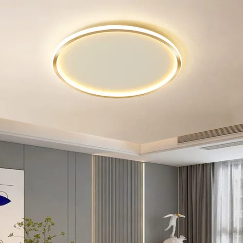 Vista 11 de Lámpara de techo LED regulable de montaje empotrado, lámpara de techo empotrada redonda moderna de 12 pulgadas con ajuste de aplicación, lámpara