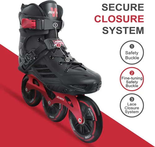 Vista 3 de Patines en línea, patines de 3 ruedas para hombres y mujeres, patines de carreras de velocidad en línea de alto rendimiento para adultos y unisex