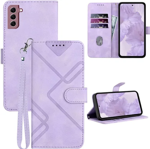 Vista 9 de para Samsung S21 Funda Billetera Titular de la tarjeta Correa (negro) PU Leather Pattern, Card Slots, Cash Pocket, Kickstand, Magnetic Closure