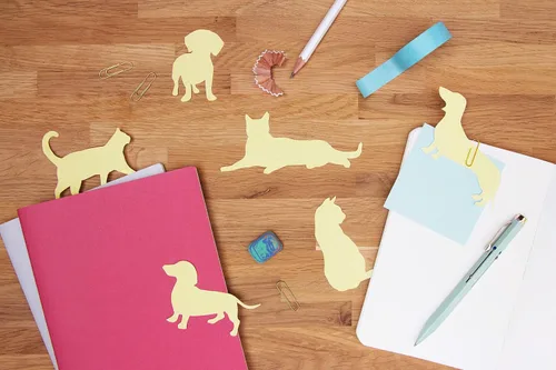 Vista 4 de Good Design Dog Sticky Note - Papelería de perro salchicha - Bloc de notas para perros Weiner - Regalos de perro salchicha - Notas adhesivas