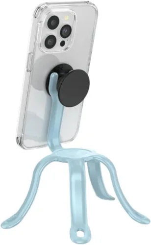 Vista 7 de PopSockets Soporte y soporte flexible para teléfono, soporte de trípode para teléfono, soporte universal para dispositivo - negro pequeño