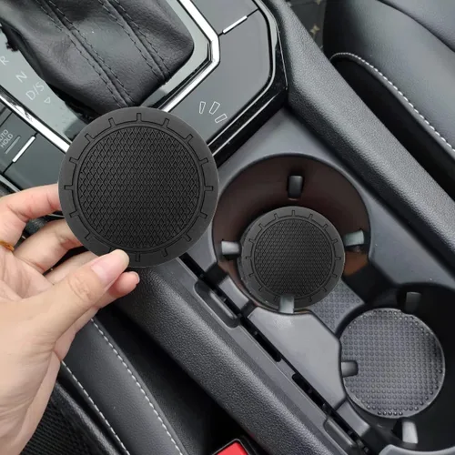 Vista 3 de Portavasos para automóvil, paquete de 4 posavasos de PVC de 2.75 pulgadas de diámetro, antideslizantes, universales, duraderos, adecuados