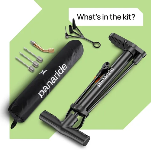 Vista 5 de Bomba de bicicleta de suelo, inflador avanzado de neumáticos de bicicleta, bomba de aire manual para bicicleta con válvulas Presta y Schrader
