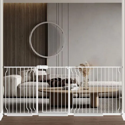 Vista 10 de Fairy Baby Extensiones de 4.72 pulgadas para caminar a través de la puerta del bebé, cierre automático, color blanco