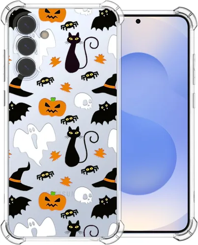 Vista 25 de Funda transparente de Halloween para Google 6a, con patrón de fantasma, funda protectora de TPU suave, delgada, a prueba de golpes, para niños