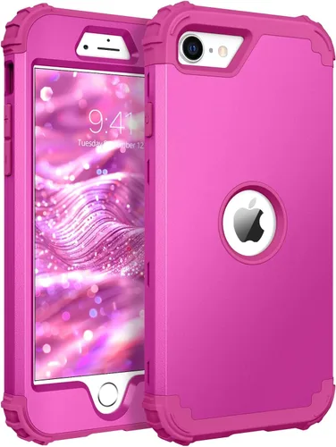 Vista 22 de BENTOBEN Funda para iPhone SE 2022 y iPhone SE 2020, resistente 3 en 1, cuerpo completo, resistente, a prueba de golpes, híbrida de policarbonato