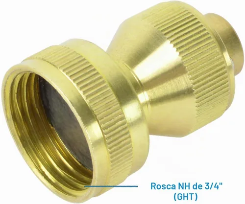 Vista 5 de HYDRO MASTER Boquilla de manguera ajustable de latón, latón macizo, rociador de presión de giro ajustable