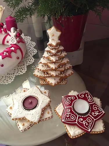 Vista 4 de Juego de 10 cortadores de galletas de plástico para decoración de estrellas de jengibre 3D Kit de cortadores de galletas de fondant Molde