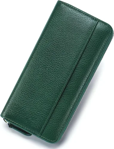 Vista 13 de RFID Blocking Womens Zipper Wallet Leather Large Capacity Billfold Clutch Zip Around Wallets for Women