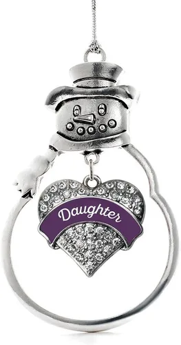 Vista 48 de Inspired Silver - Big Sis - Adorno de Navidad plateado - Adorno de árbol de Navidad con dije de corazón con circonita cúbica - Decoración colgante