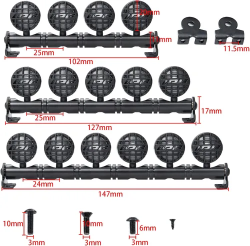 Vista 6 de RC-Hub LED Lámpara de techo Barra de luces 4 LED para 1/10 RC Crawler Car SCX10